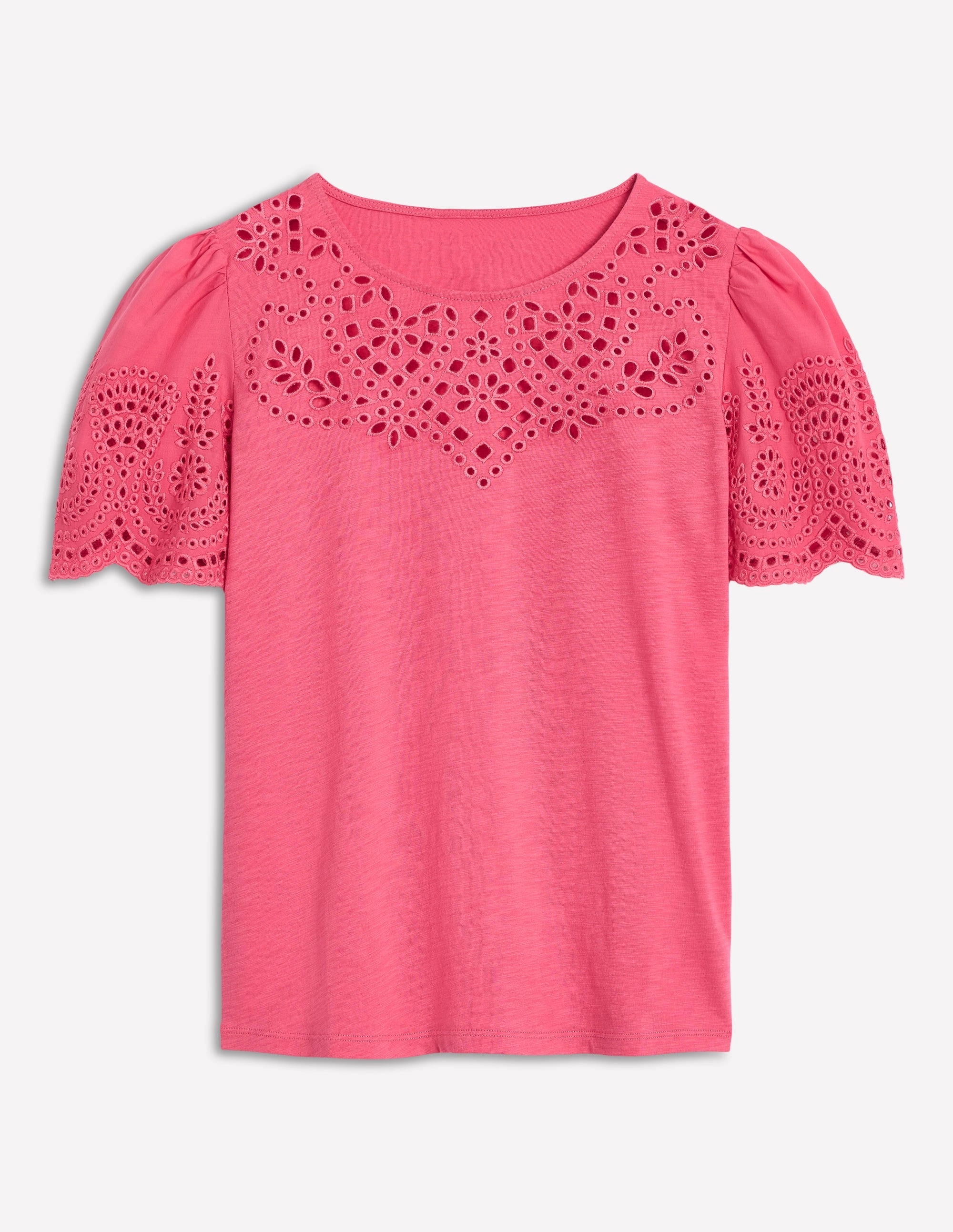 QuickDry EthicallySourcedMaterial Isabel Broderie Top-Rose Pink
