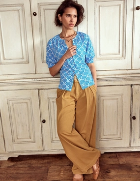 Isla Jersey Shirt-Cerulean Blue, Blossomy EcoCertified Textile