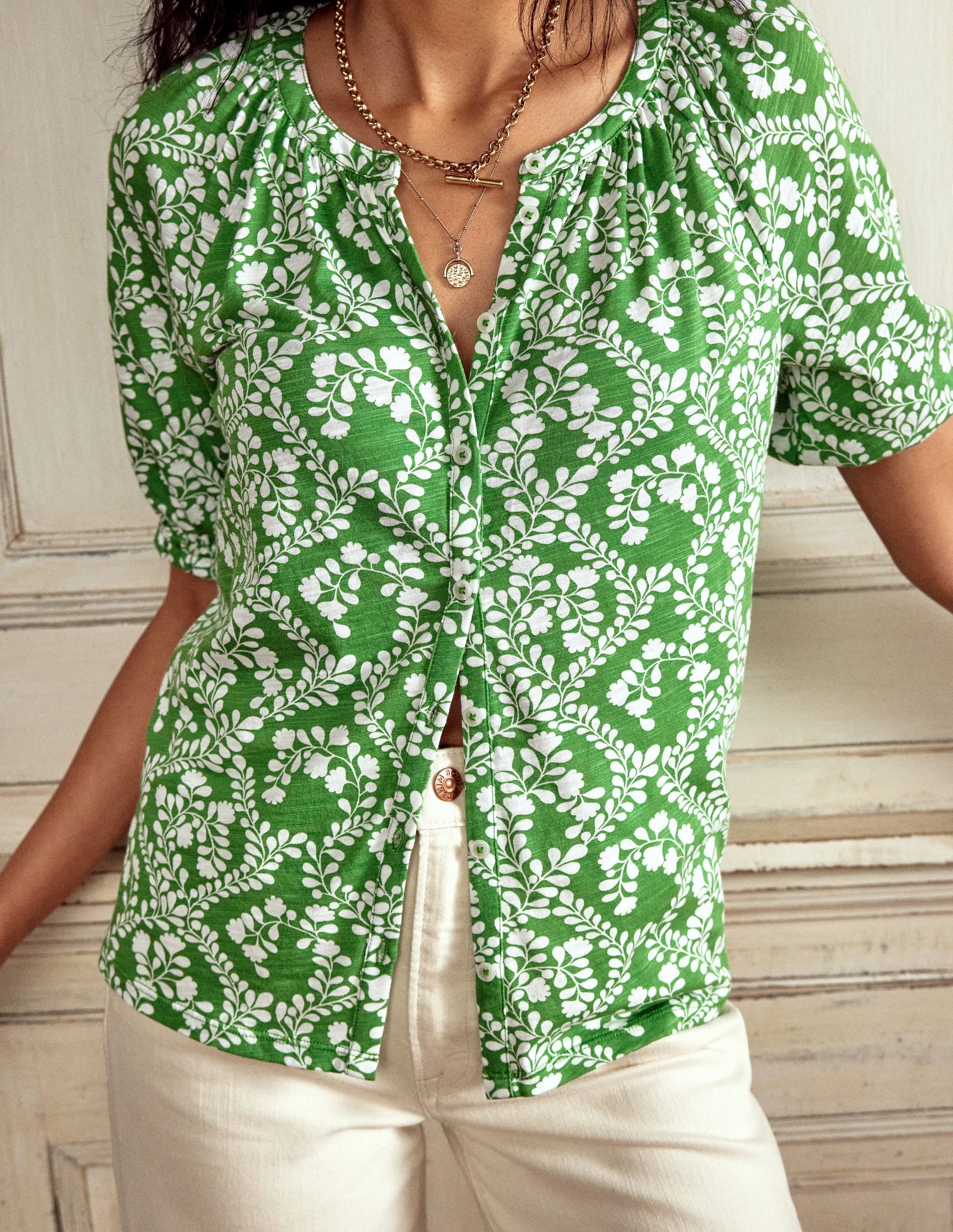 LongSleeve Quick Dry Blend Isla Jersey Shirt-Iguana Green, Vine Sillouette