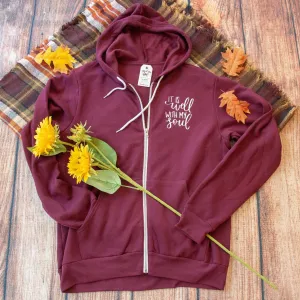 It Is Well with My Soul Premium Fleece Zip Up Hoodie
