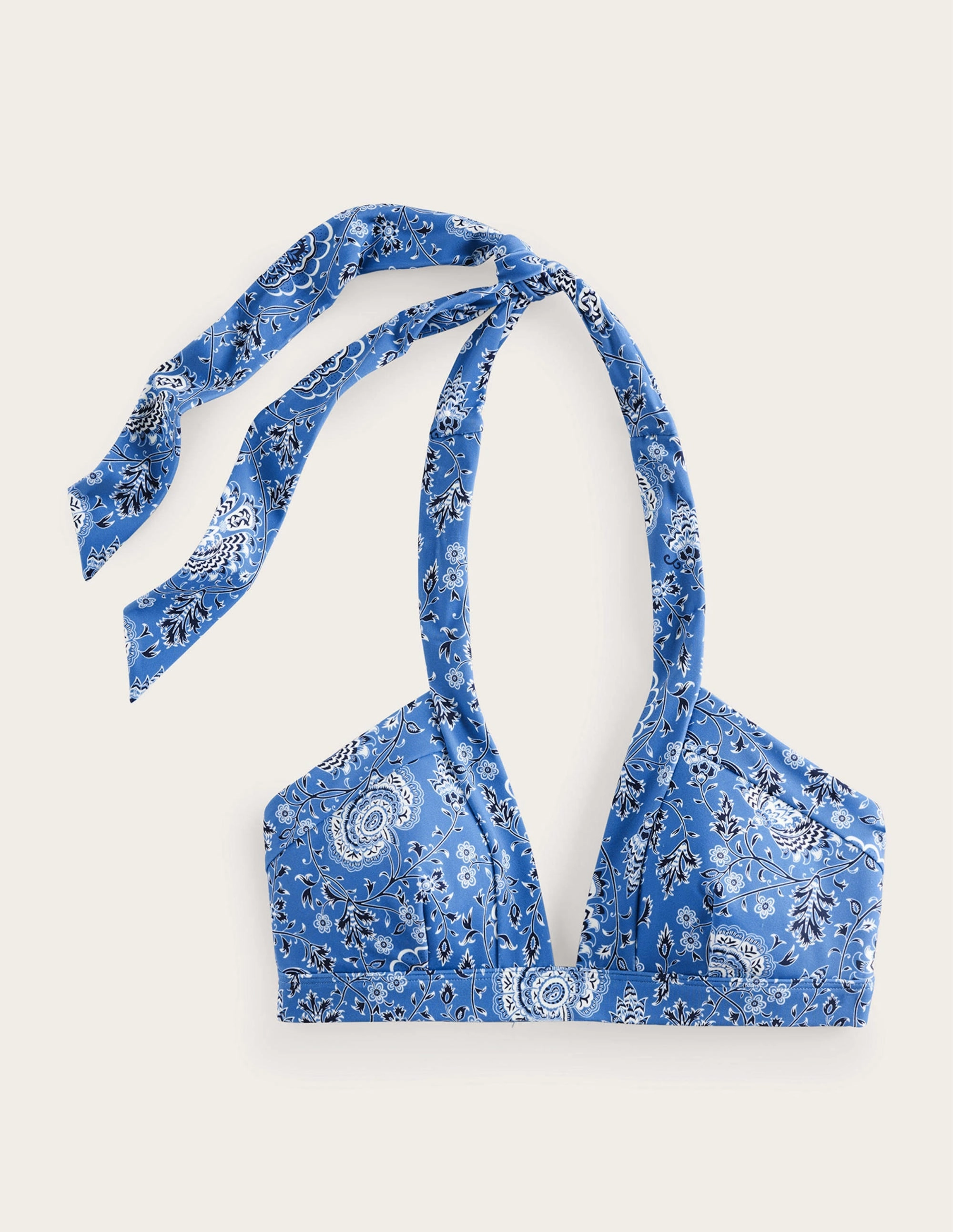 Ithaca Halter Bikini Top-Azure, Gardenia Grove Machine washable Textured-Surface