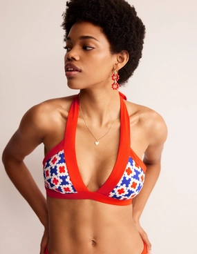 Festival Ready Ithaca Halter Bikini Top-Surf The Web, Abstract Tile