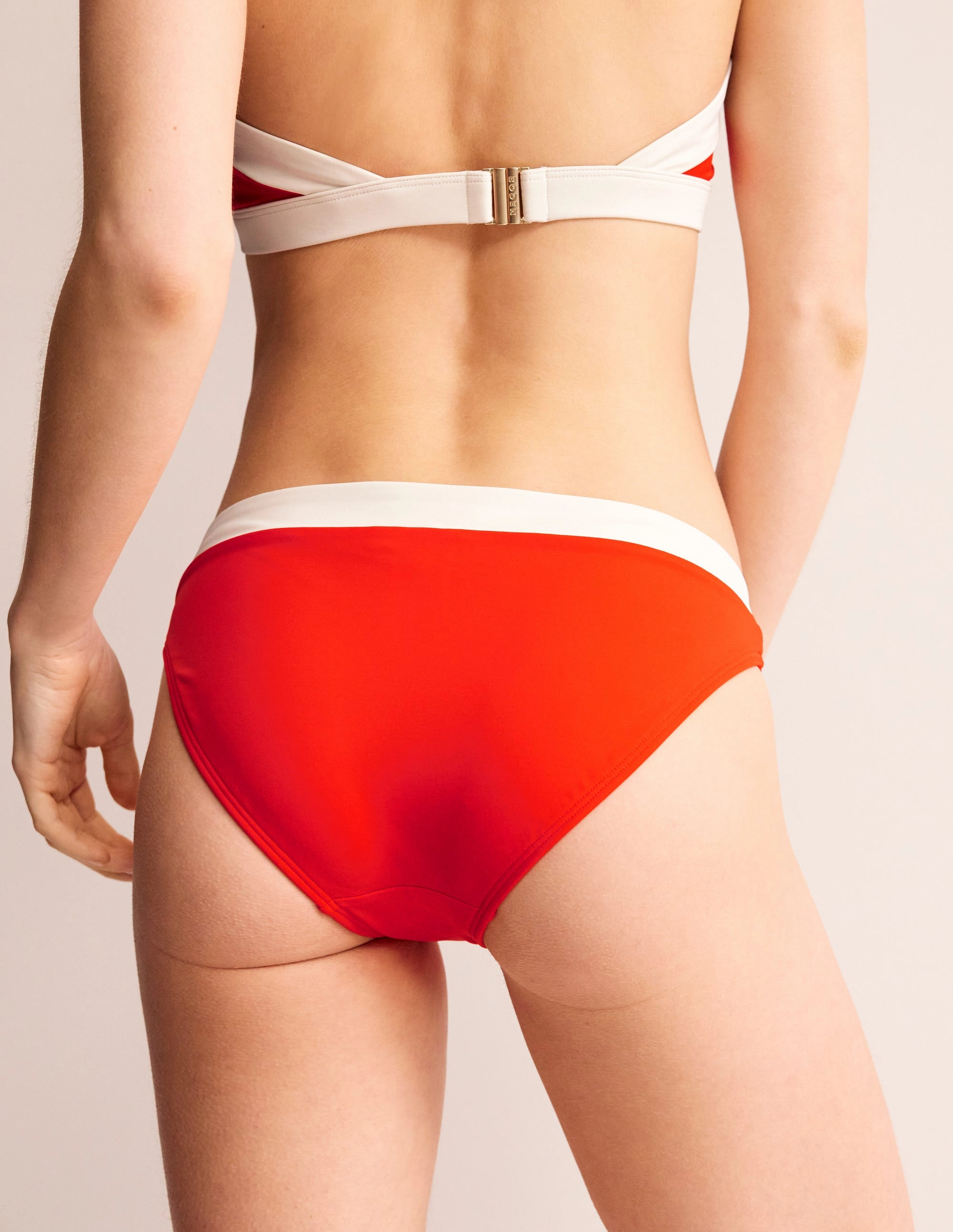Ithaca Panel Bikini Bottoms-Orange Colourblock Water Resistant Antimicrobial Fabric