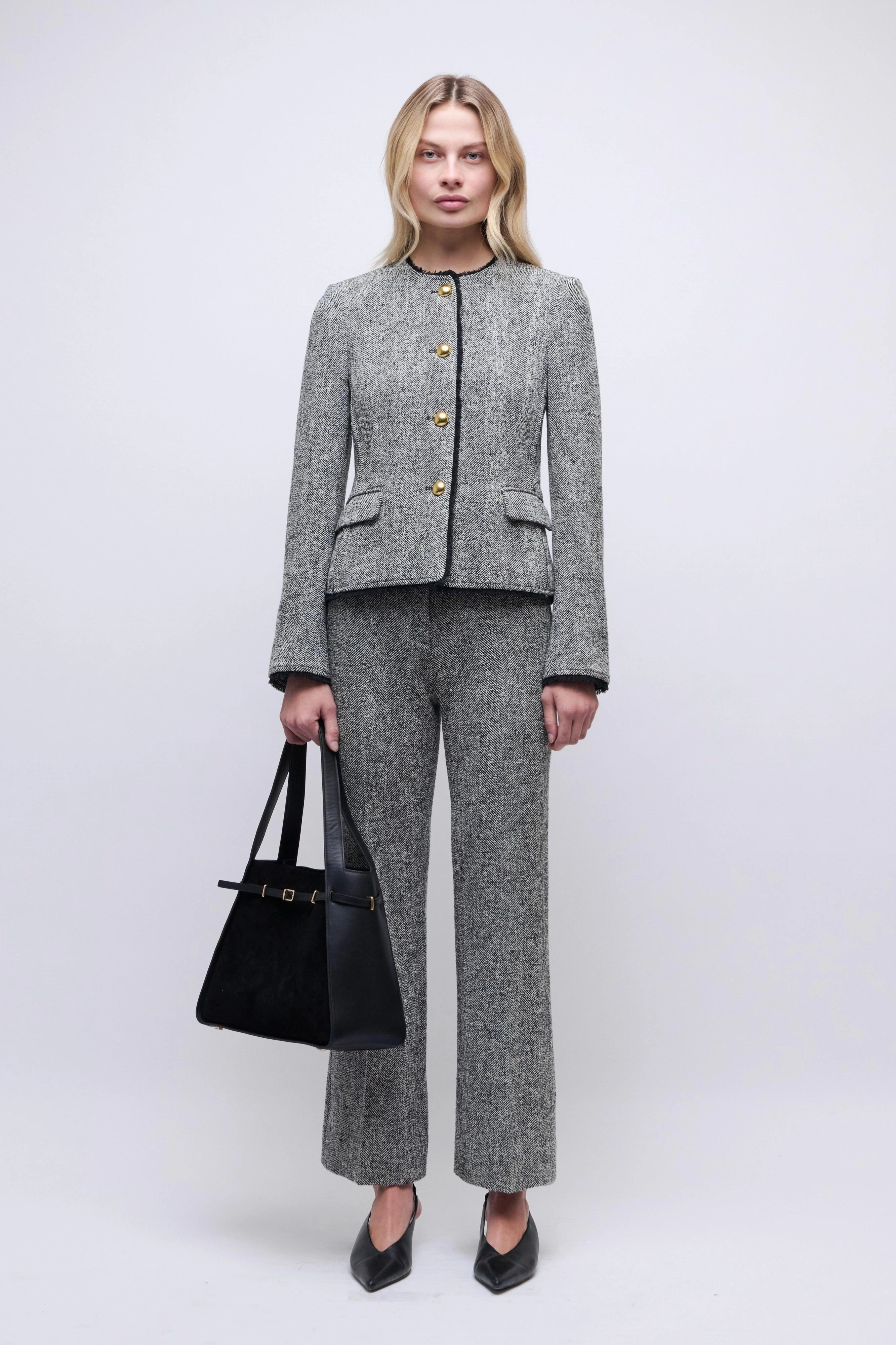 Ivie Blazer Black/White Herringbone All-Weather Comfort Sport Influence