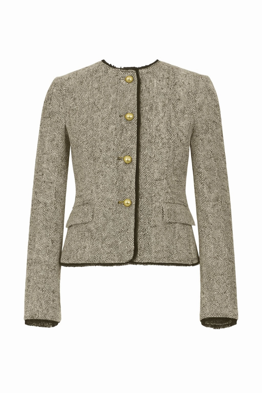 Ivie Blazer Black/White Herringbone Magnetic Closure Details Travel Ready