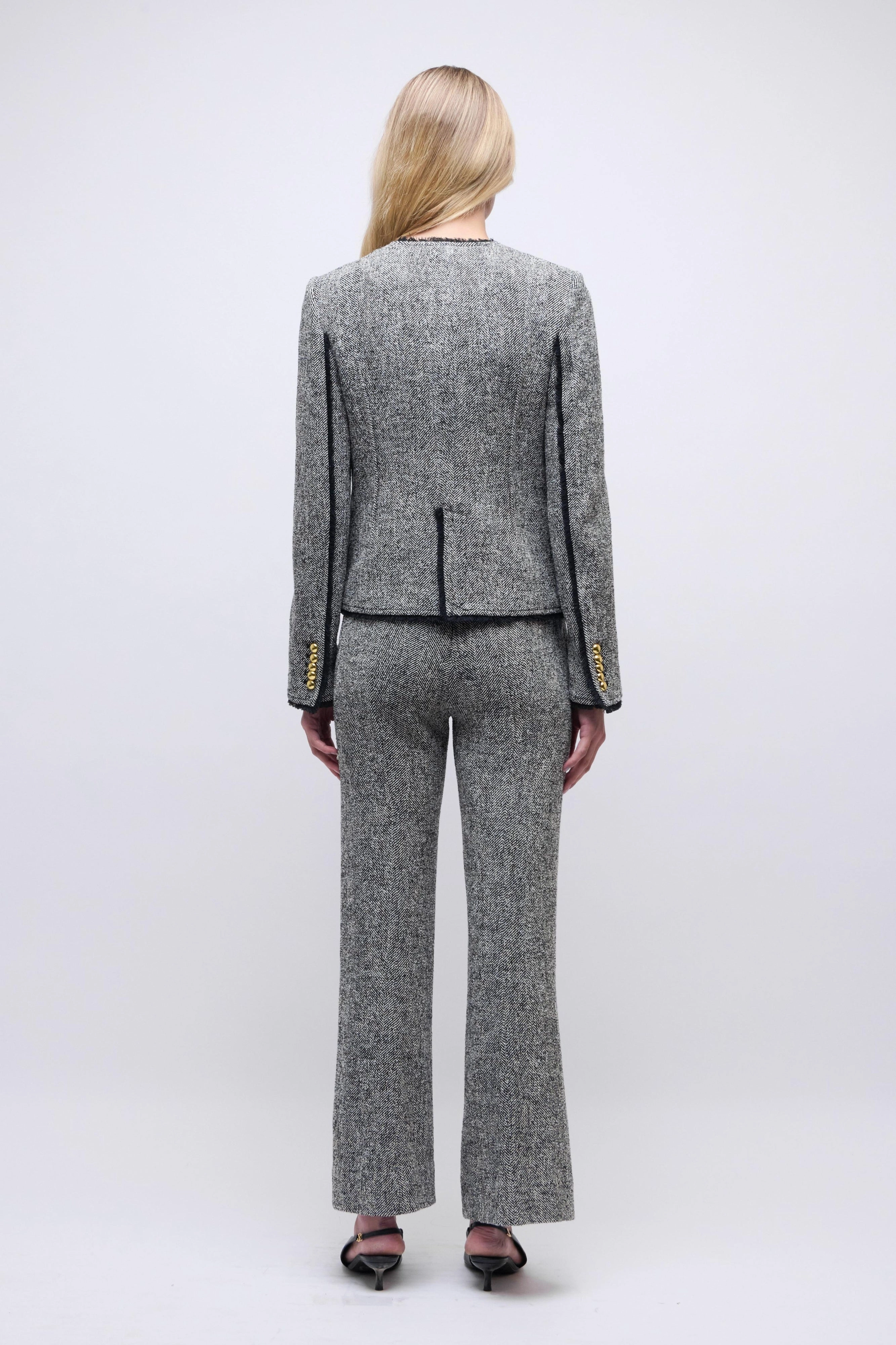 Ivie Blazer Black/White Herringbone Selection Manufacture