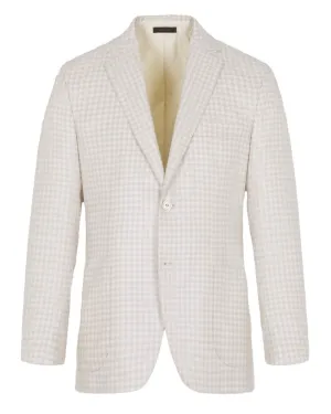 Ivory and Grey Checked Sportcoat