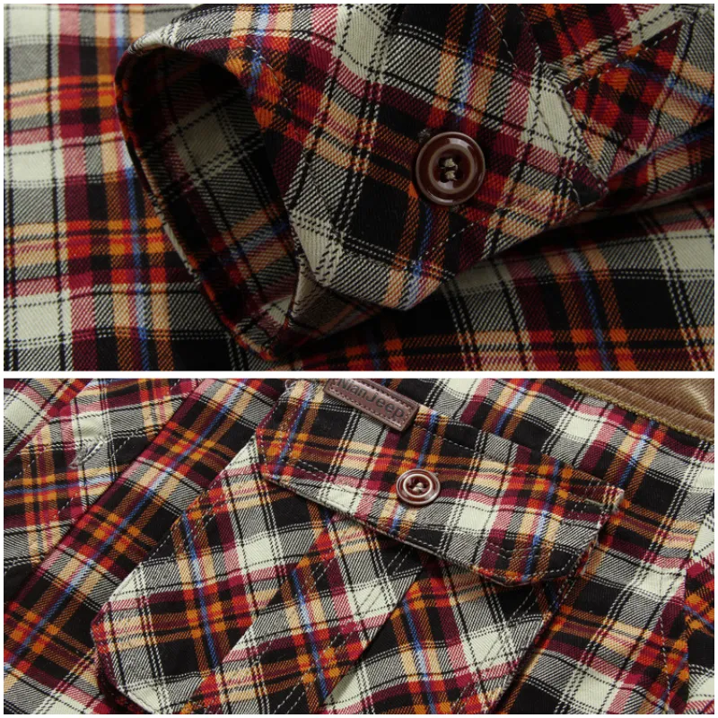 Jack Washington Velvet Long-Sleeved Plaid Shirt