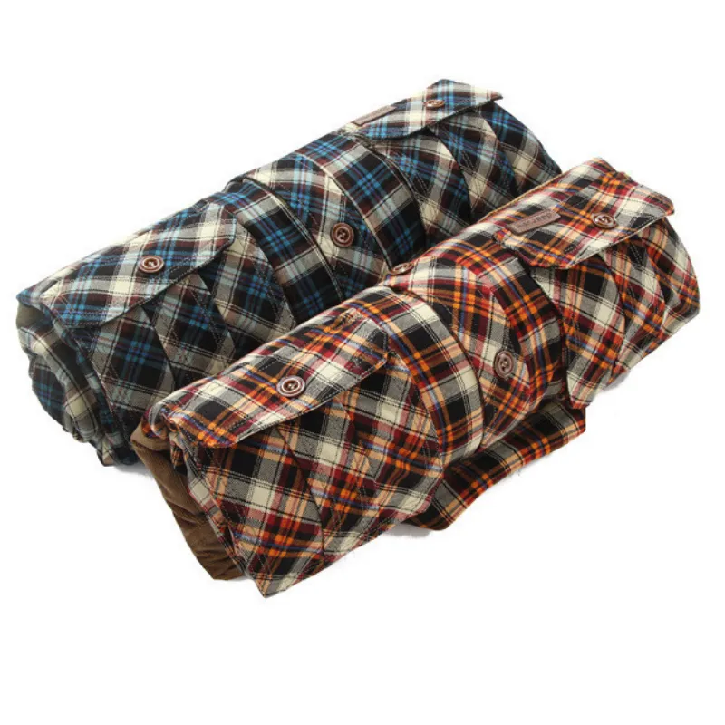 Jack Washington Velvet Long-Sleeved Plaid Shirt