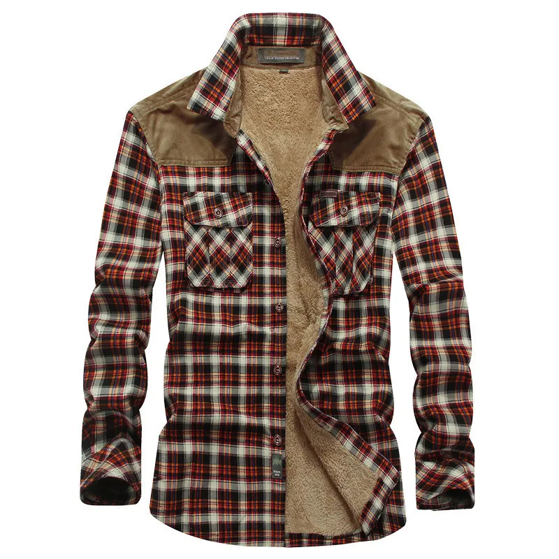 Jack Washington Velvet Long-Sleeved Plaid Shirt