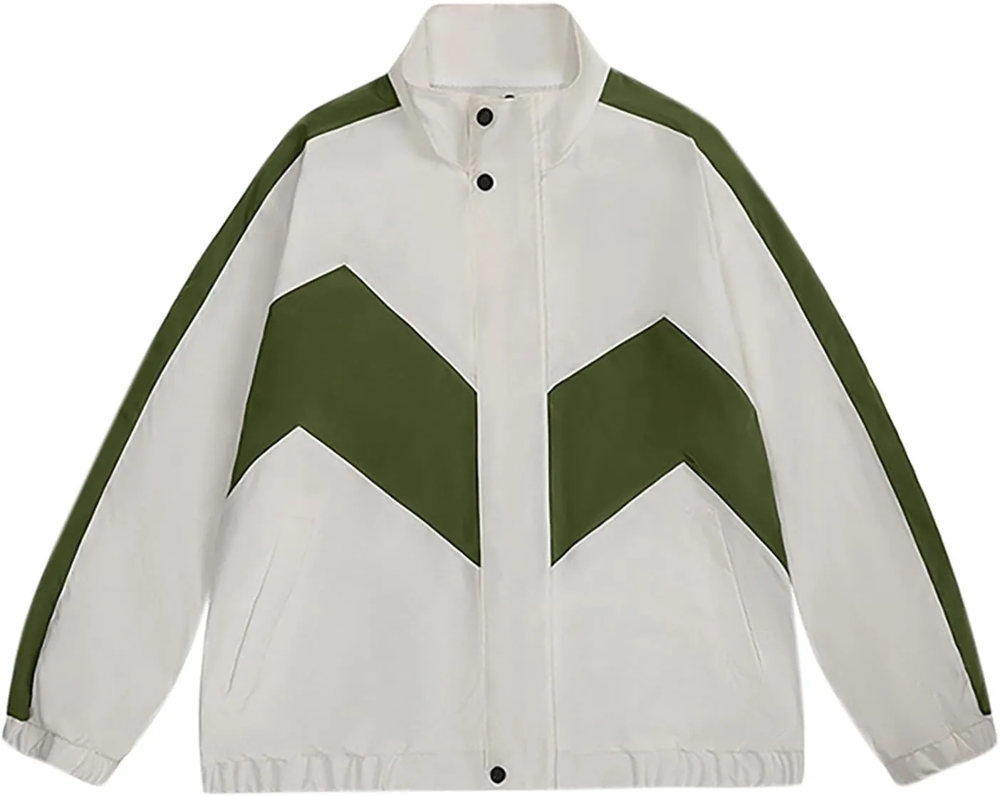 Jackets for Men Lightweight Softshell Waterproof Rain Jacket Trendy Color Block Varsity Jacket Outdoor Windbreaker