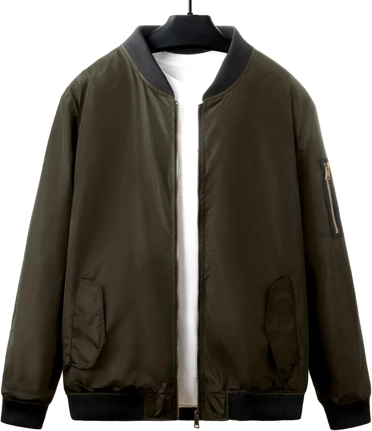 Jackets for Men, Men's Lightweight Bomber Jacket Outdoor Windproof Windbreaker Varsity Jacket Softshell Coat Outwear