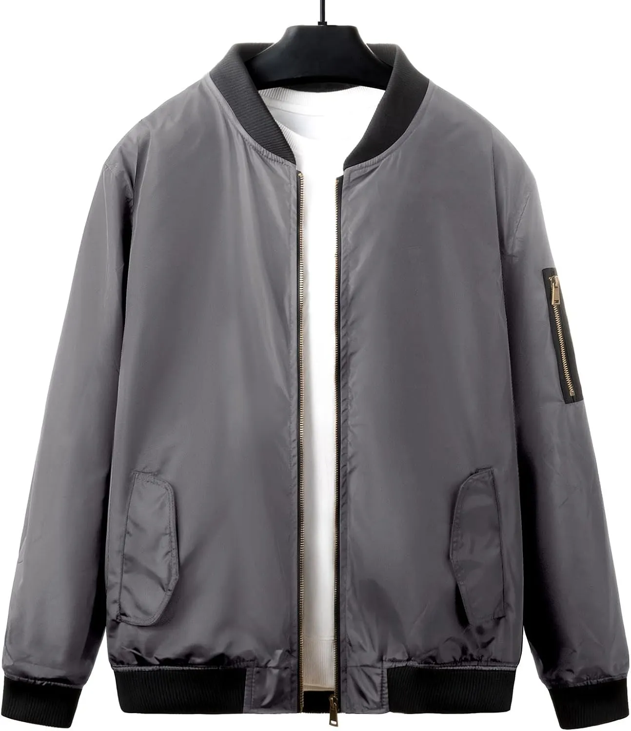 Jackets for Men, Men's Lightweight Bomber Jacket Outdoor Windproof Windbreaker Varsity Jacket Softshell Coat Outwear