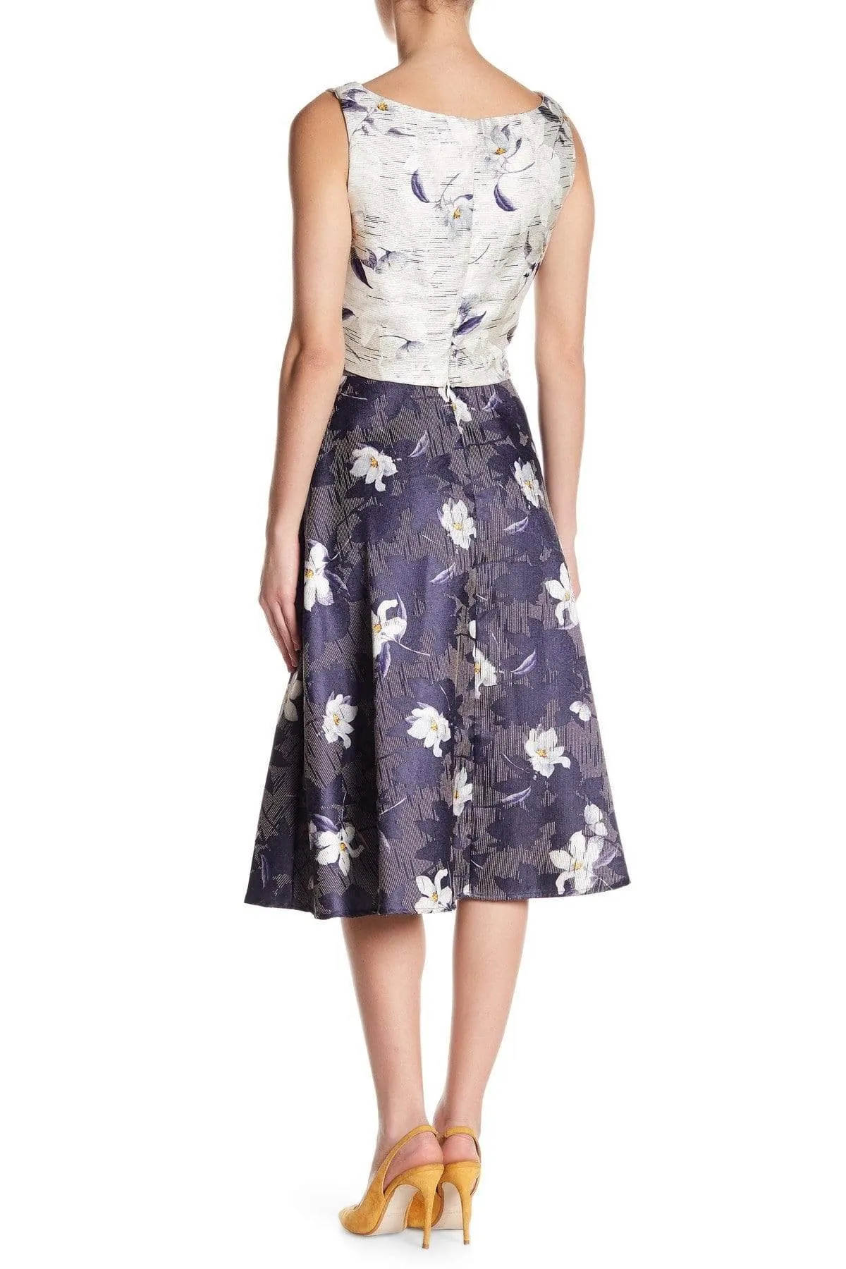 Heritage Craft Subtle Finish Jacquard Floral MIdi Skirt