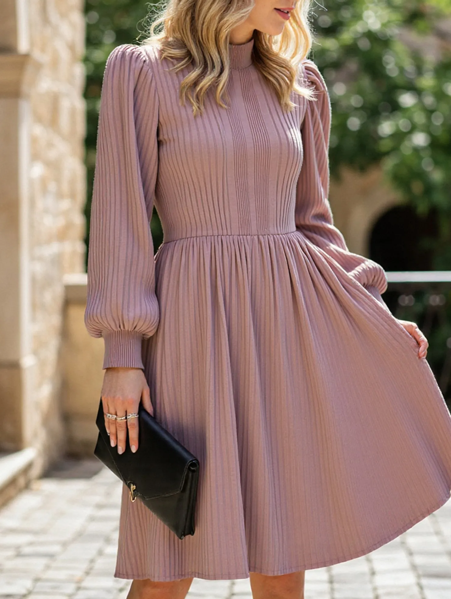 Smart Fabric Heritage-Brand jacquard long-sleeved dress