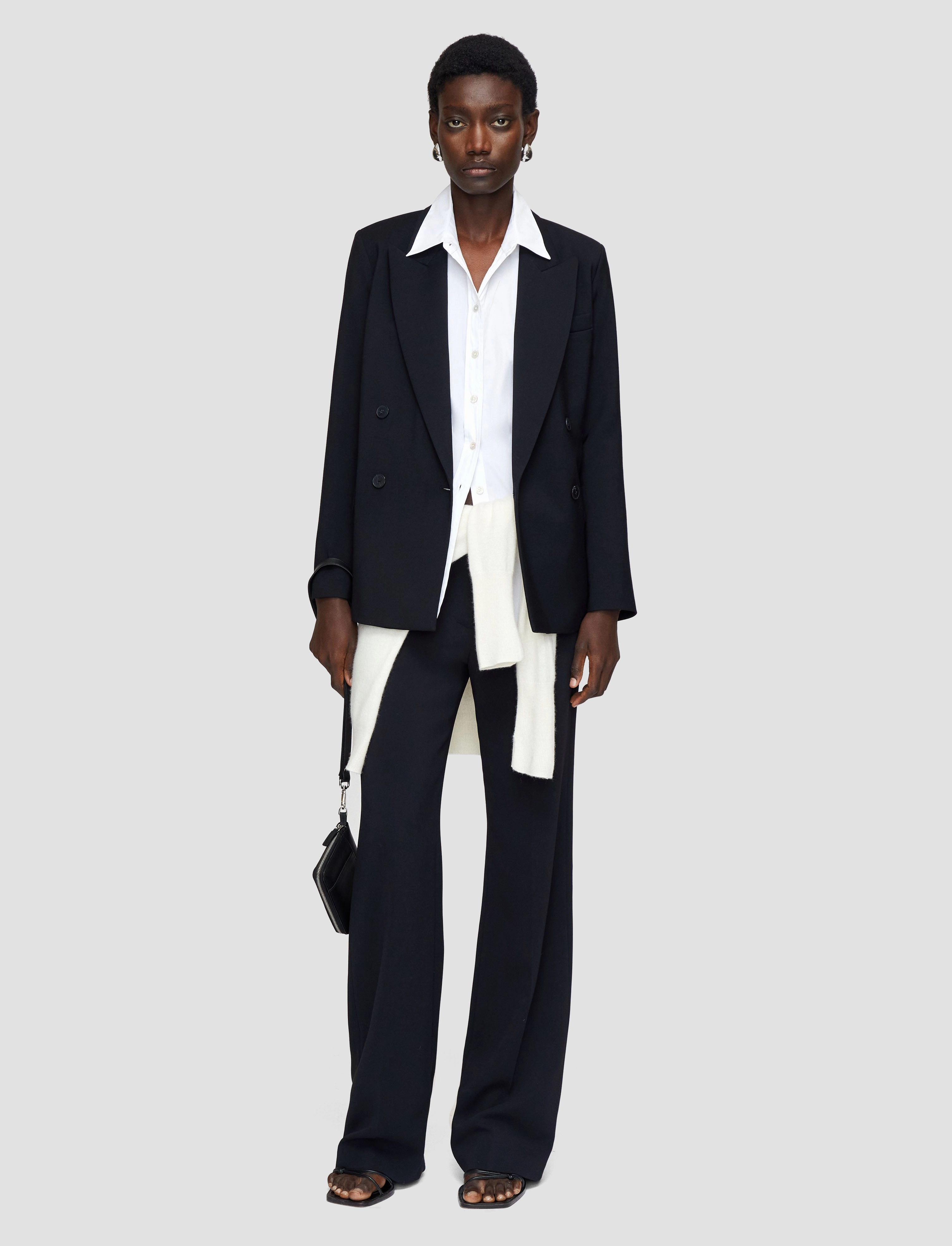 Jaden Tailoring Wool Stretch Jacket Volunteer Grid Backlined Interior