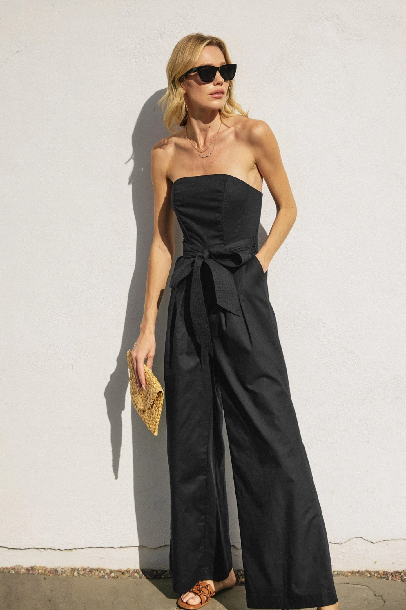 JASMINE STRAPLESS WIDE-LEG JUMPSUIT Yoga Weekend
