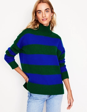 Jessica Oversized Jumper-Bavaria Green, Monarch Blue FastDrying Textured Weave Non Irritating Edging
