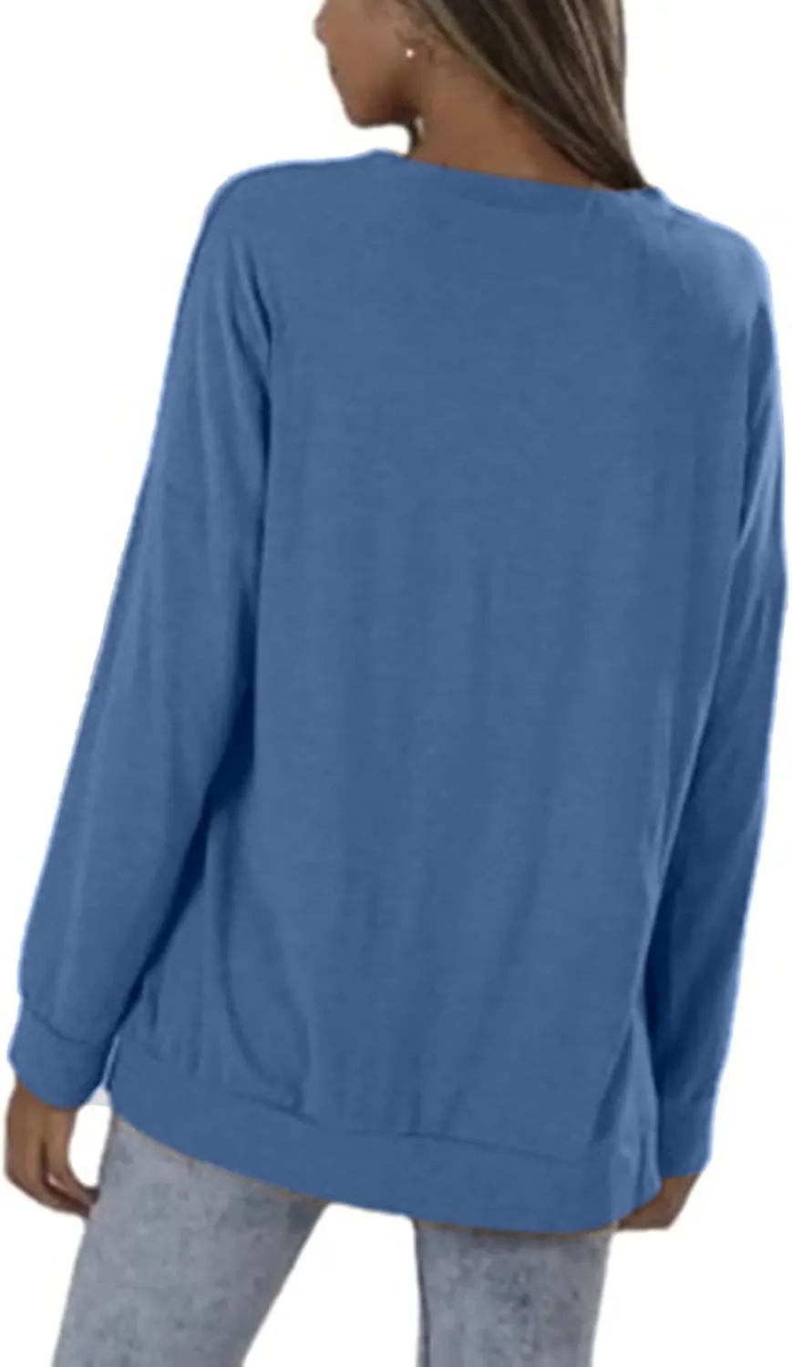 JOAU Womens Sweatshirts Crewneck Long Sleeve Pullover Casual Loose Comfy Pocket Top Fall Fashion Outfits Clothes 2023