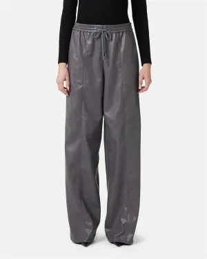 Joggers fit trousers in faux leather