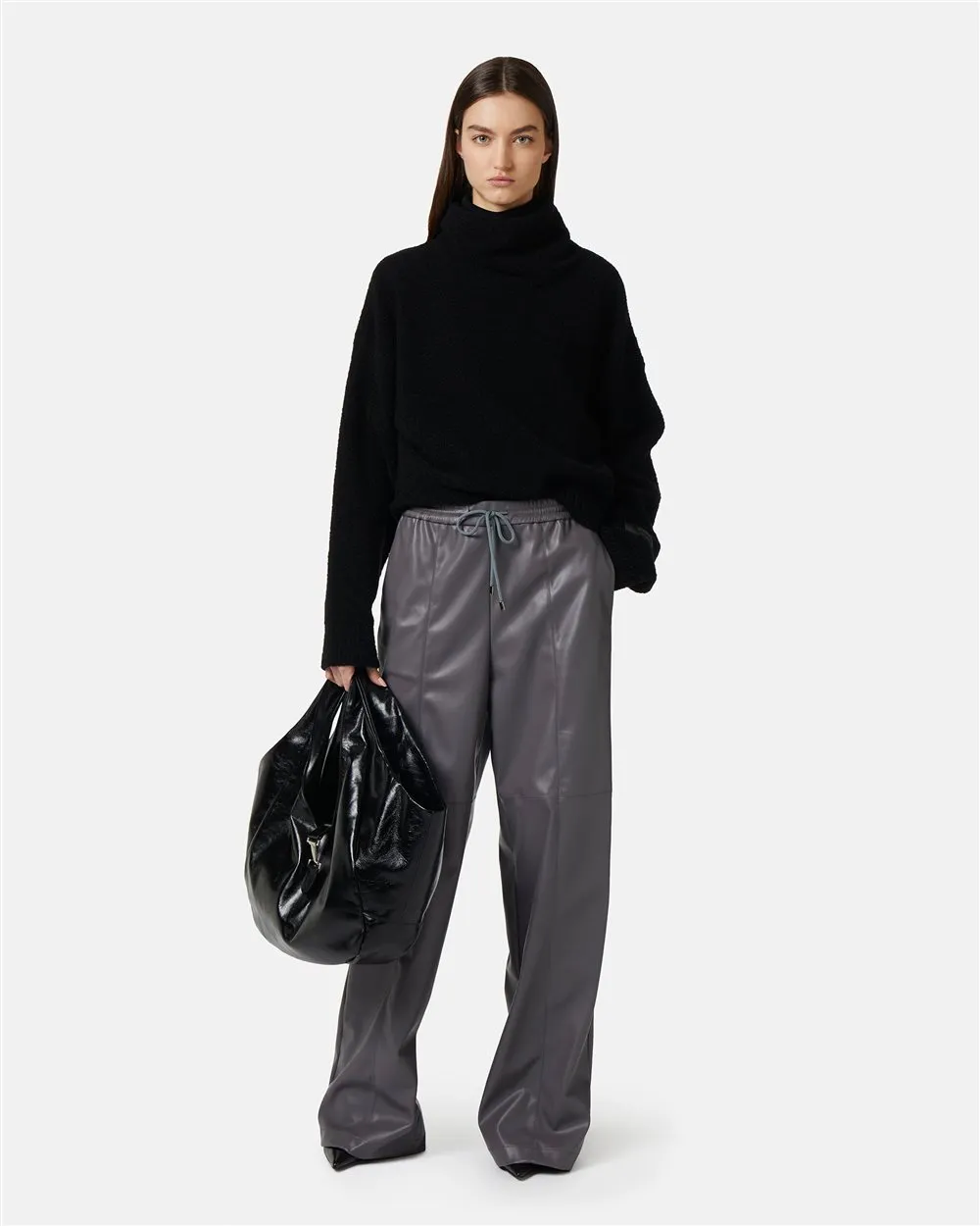 Joggers fit trousers in faux leather