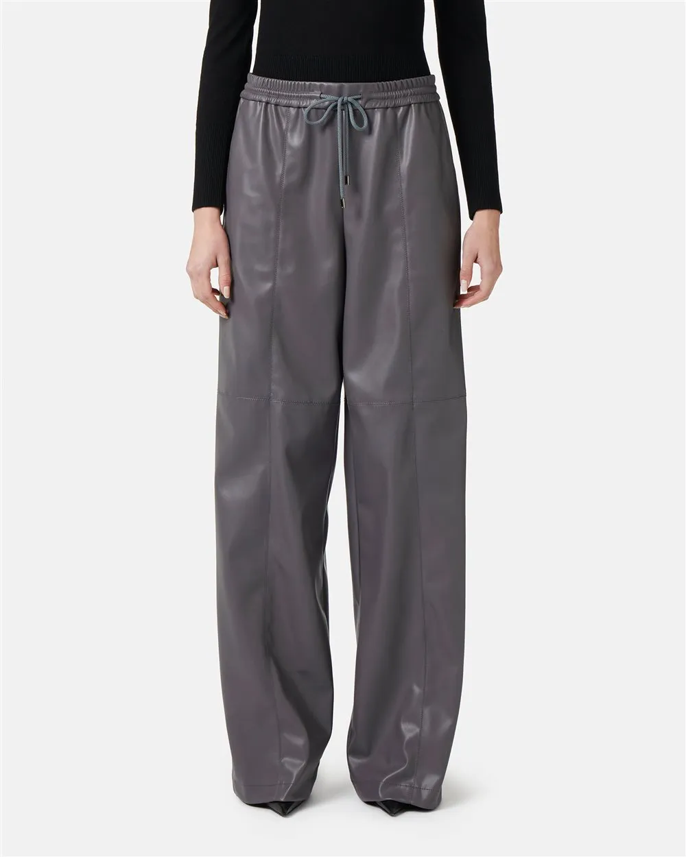 Joggers fit trousers in faux leather