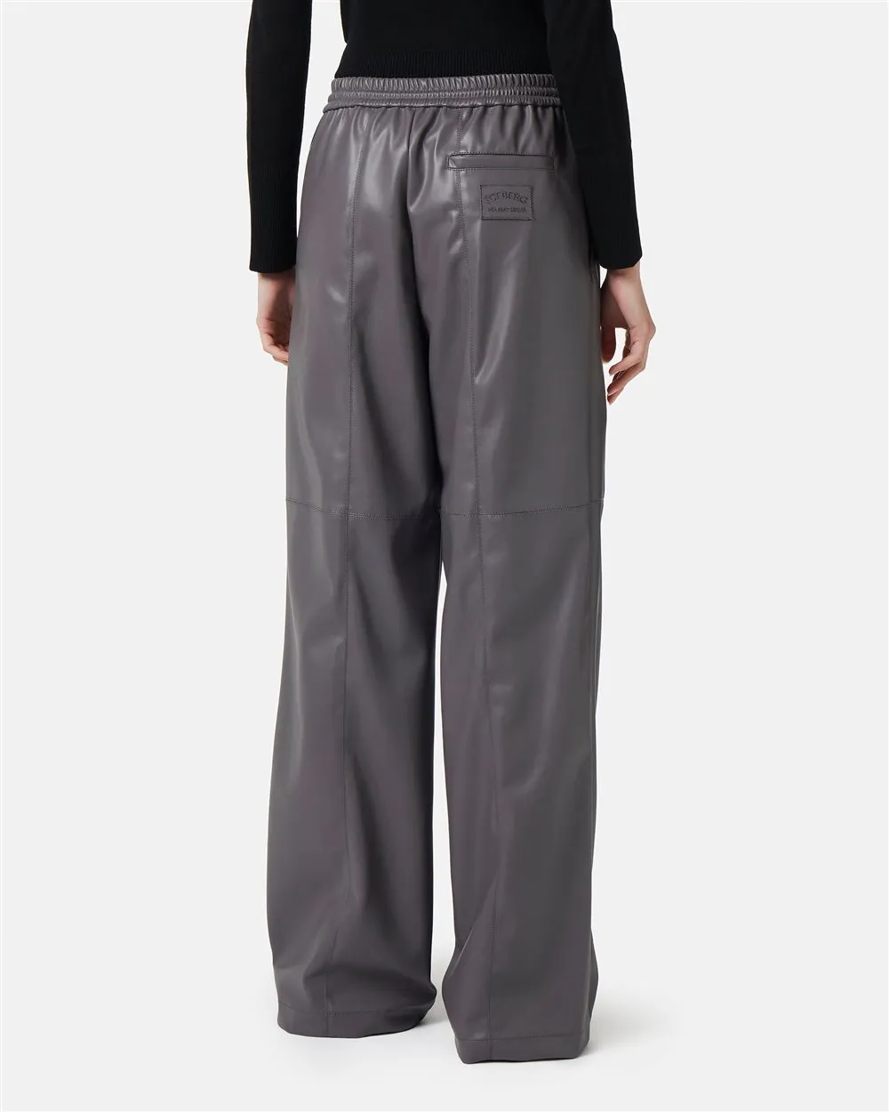 Joggers fit trousers in faux leather