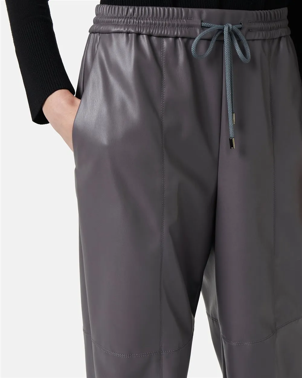 Joggers fit trousers in faux leather