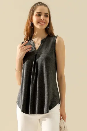 JOHNNY COLLARS SLEEVELESS BLOUSE SHIRTS TOPS Versatile Shirt