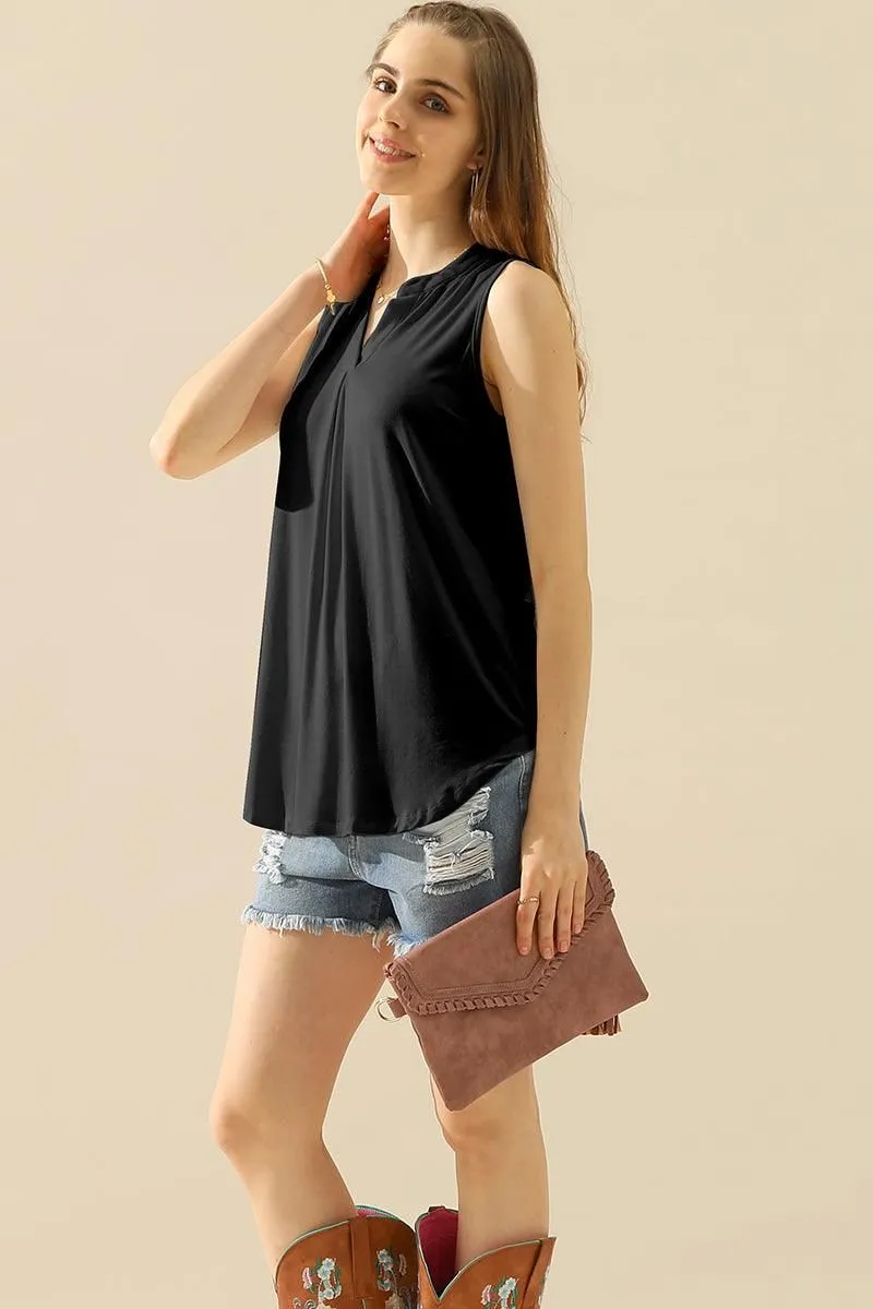 JOHNNY COLLARS SLEEVELESS BLOUSE SHIRTS TOPS Breathable Hoodie TaglessCollars