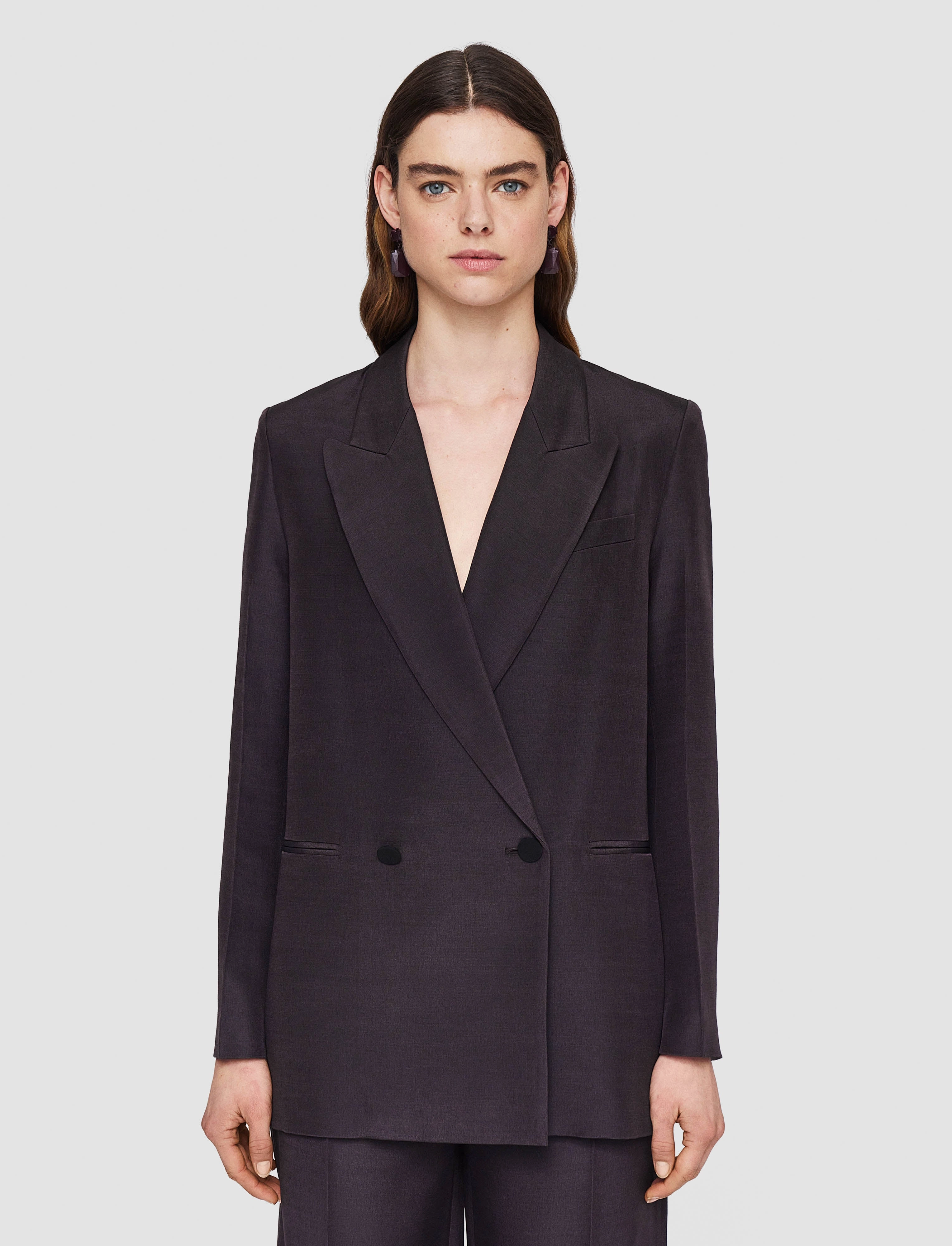 Joly Evening Silk Blend Jacket Nail-clipper Wind Resistant Wear