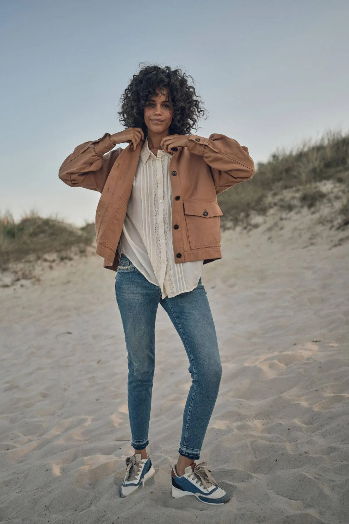 JOPLIN LINEN SHORT JACKET CINNAMON SWIRL