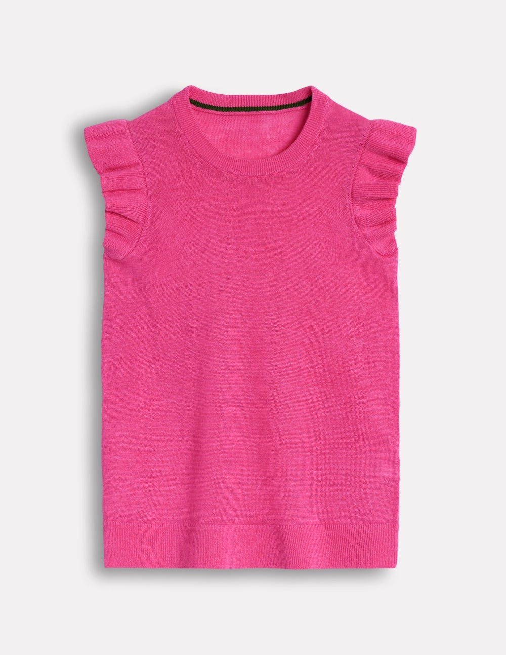 Heat Retention Technology Lightweight Jersey Material Josie Frilled Linen Tank-Sorbet Pink
