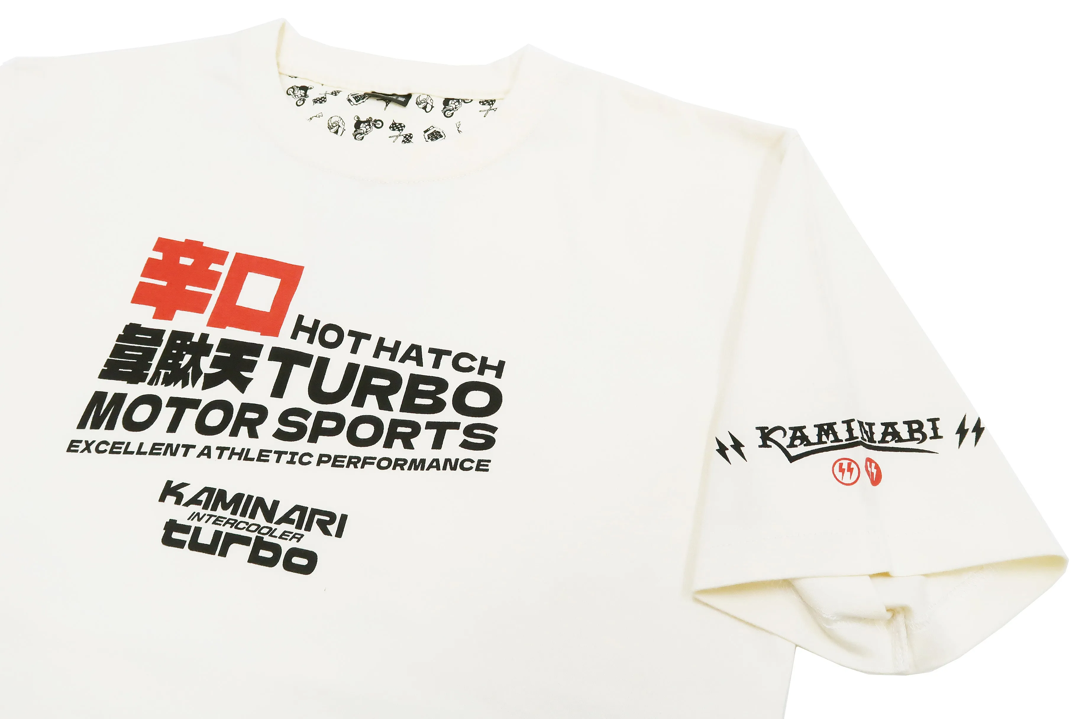 Kaminari T-Shirt Men's Classic Japanese Car Graphic Short Sleeve Tee KMT-231 Off-White