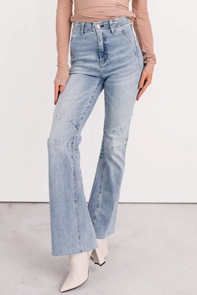OdorResistantFinish Keller Tummy Control Flare Saige Denim Jeans (Light)