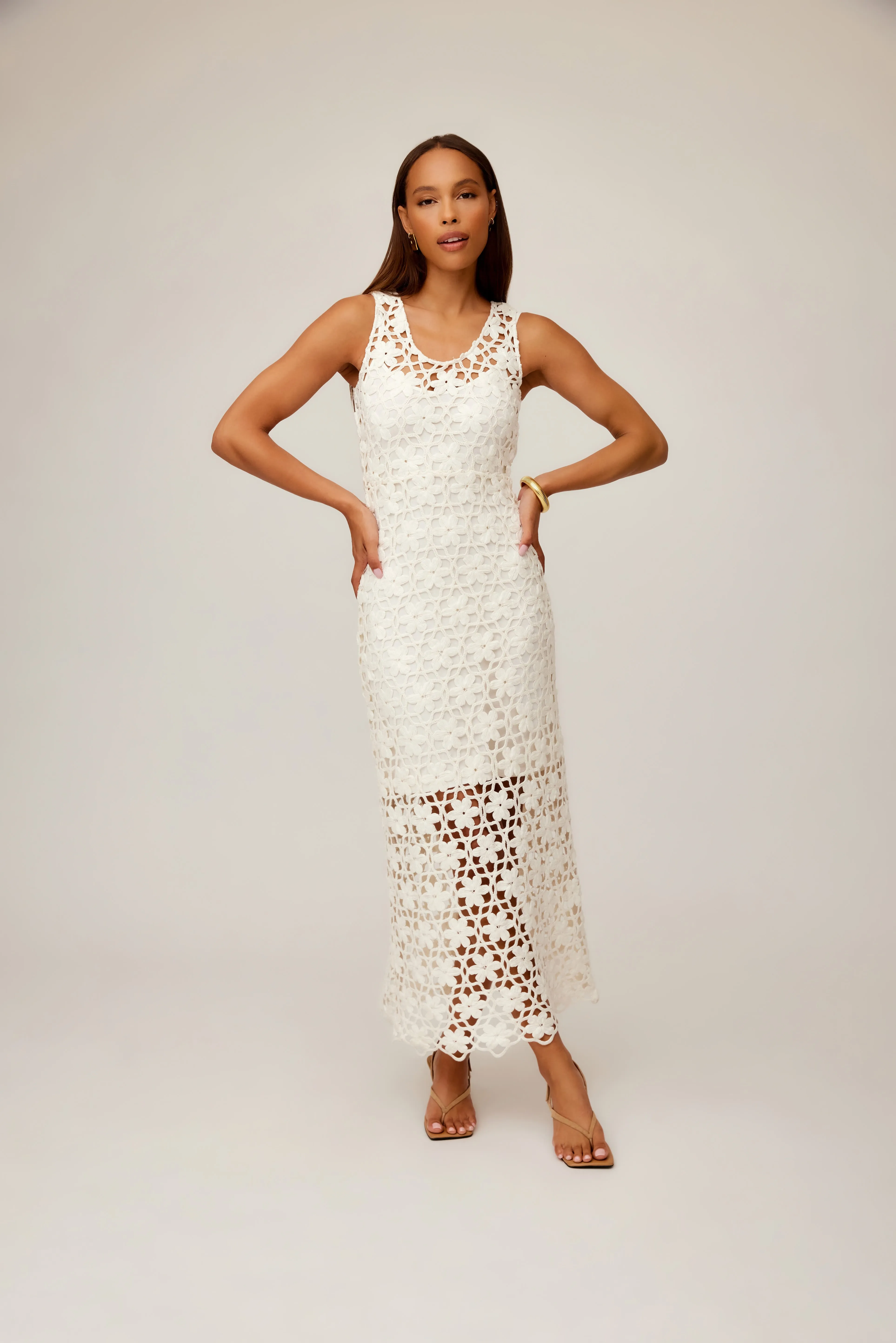 Kelsie Crochet Dress Ivory Bold Elegance Fit For All