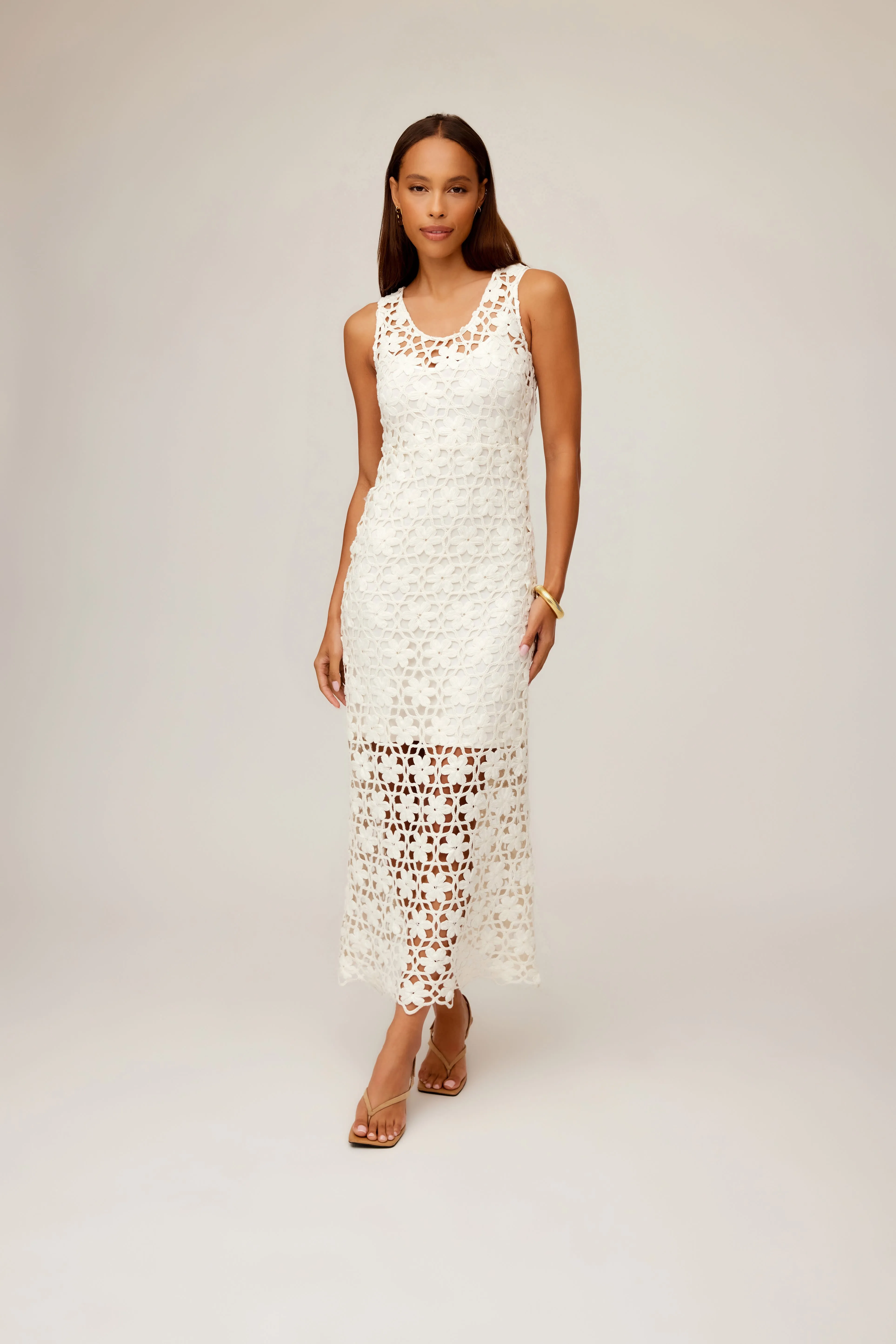 Kelsie Crochet Dress Ivory Pure Shape Light and Comfortable