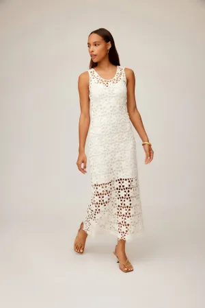 Kelsie Crochet Dress Ivory Smooth Tone