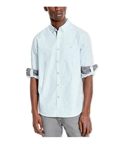 Kenneth Cole Mens Checked Ls Button Up Shirt