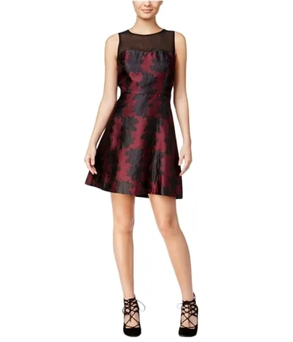Kensie Womens Contrast Fit & Flare A-Line Dress