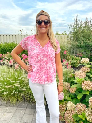 Slim Fit Shirt Kensington Top Pink Zinnia