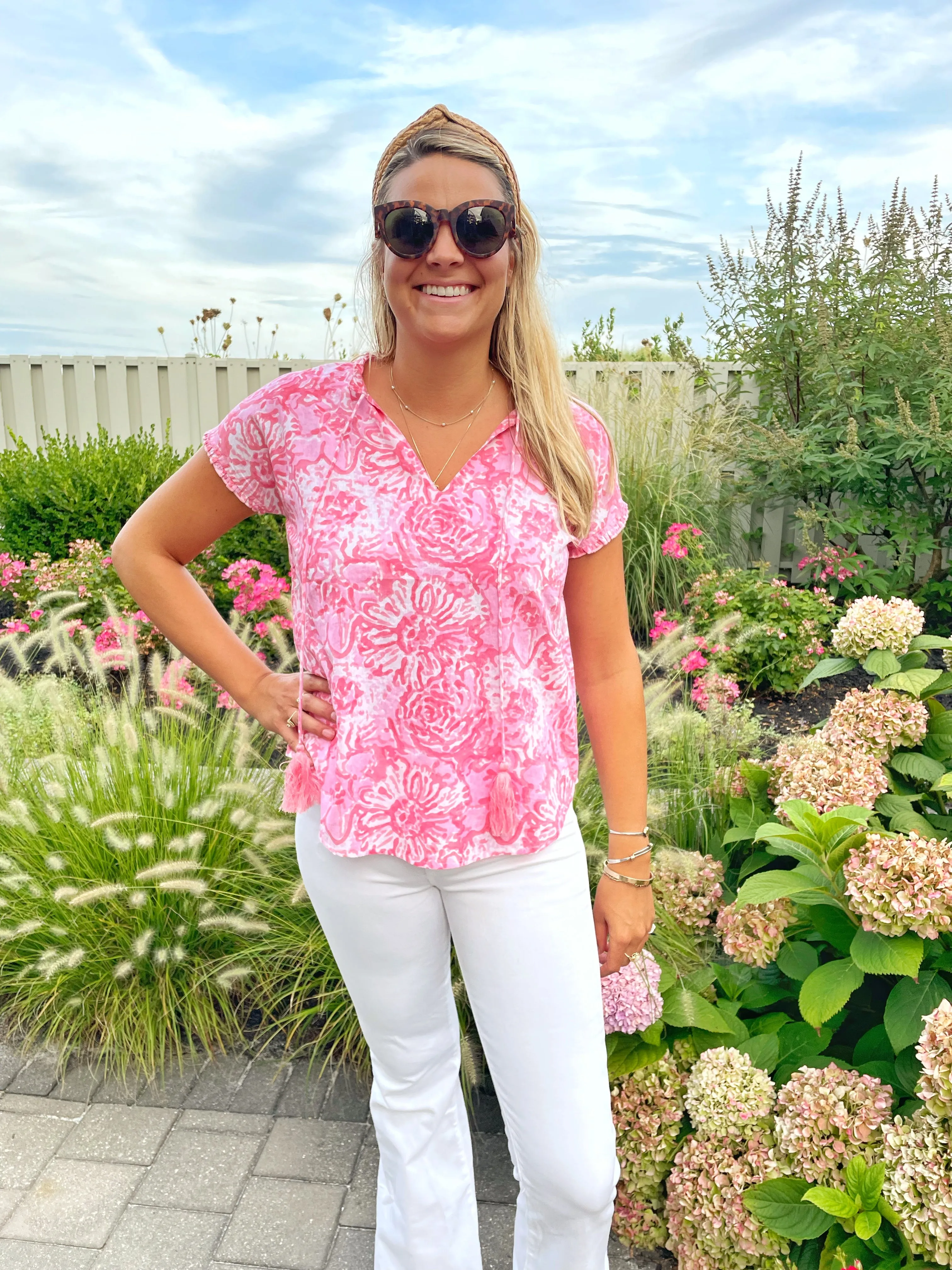 Outdoor Apparel Kensington Top Pink Zinnia