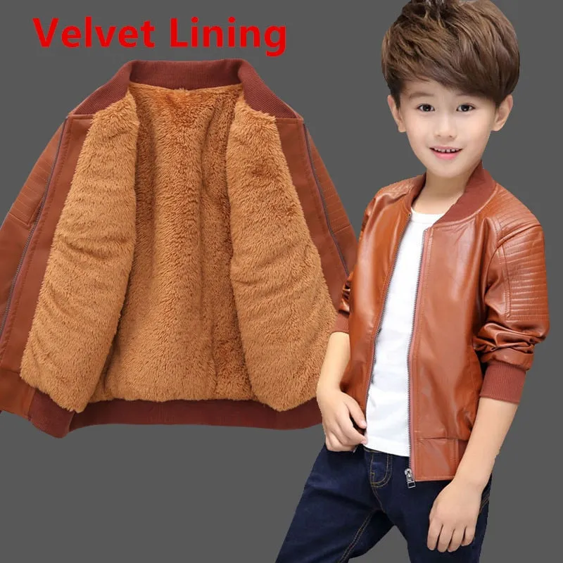 Kids PU Leather Jacket