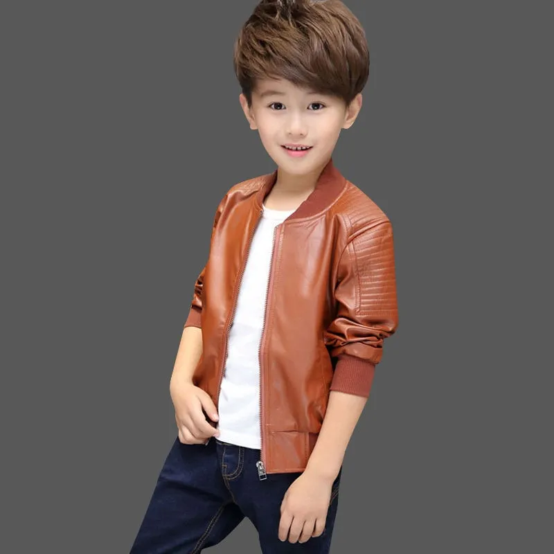 Kids PU Leather Jacket