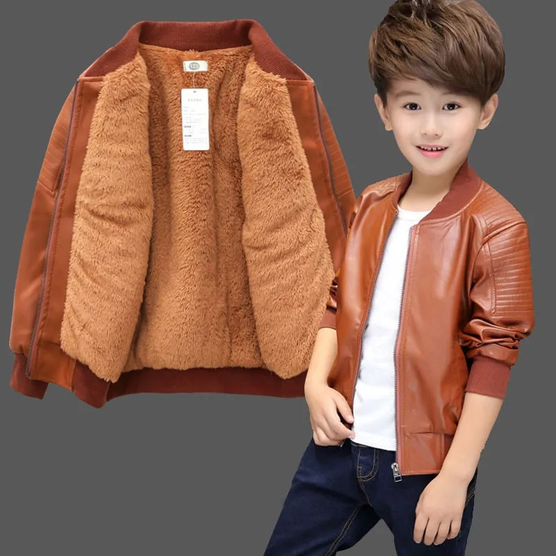 Kids PU Leather Jacket
