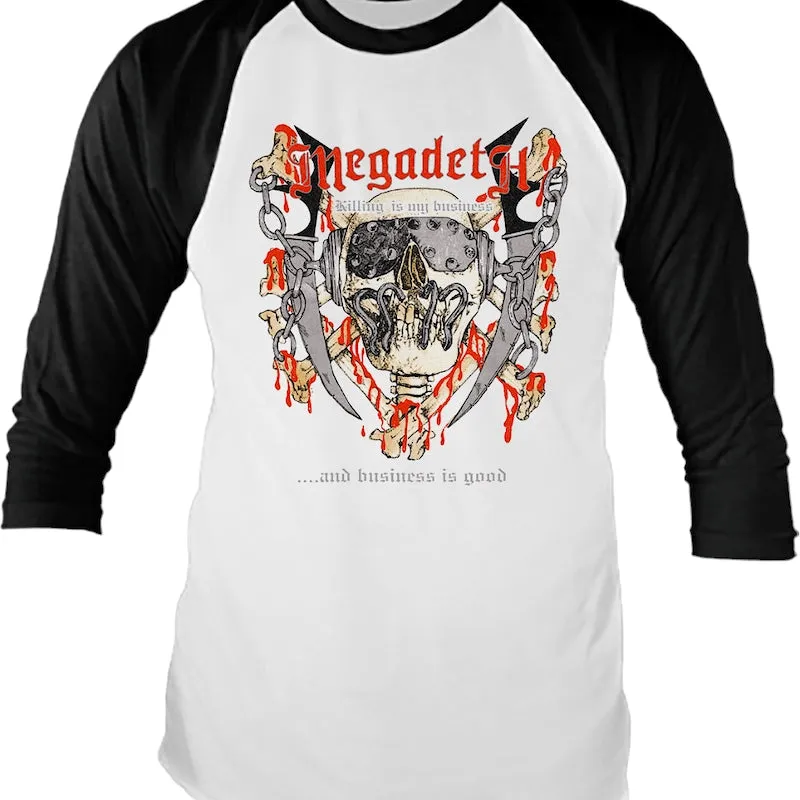 Killing Is My Business Megadeth Raglan Baseball Shirt