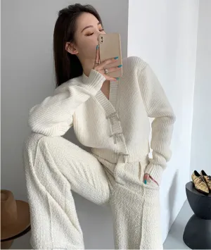 Knitted Long Sleeve Short Women Cardigan