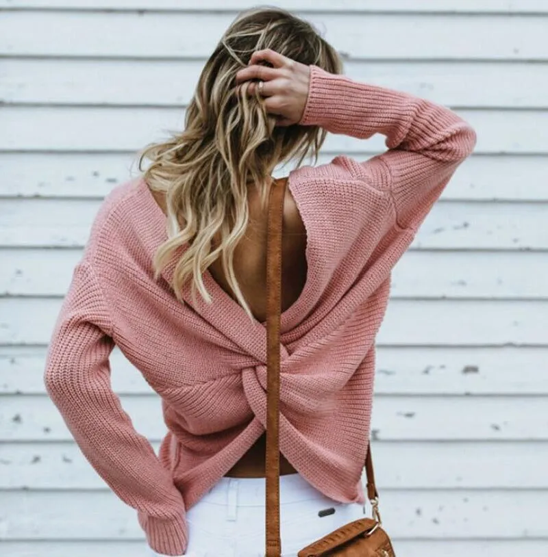 Knotted Pullover Sweater