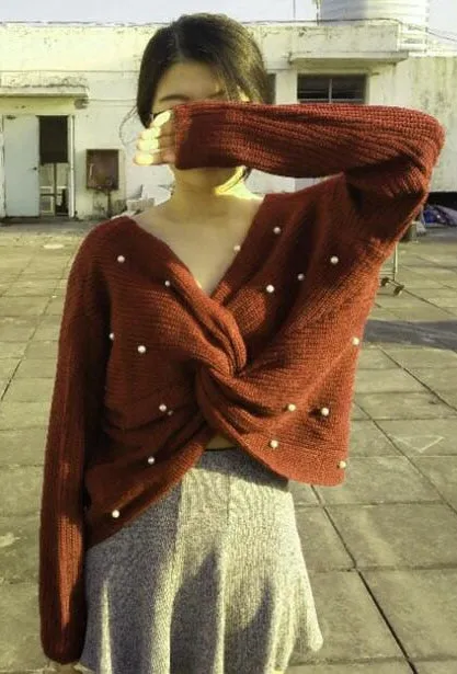 Knotted Pullover Sweater