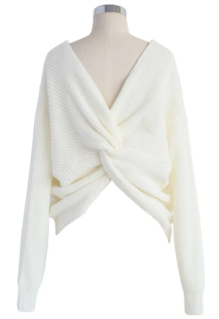 Knotted Pullover Sweater